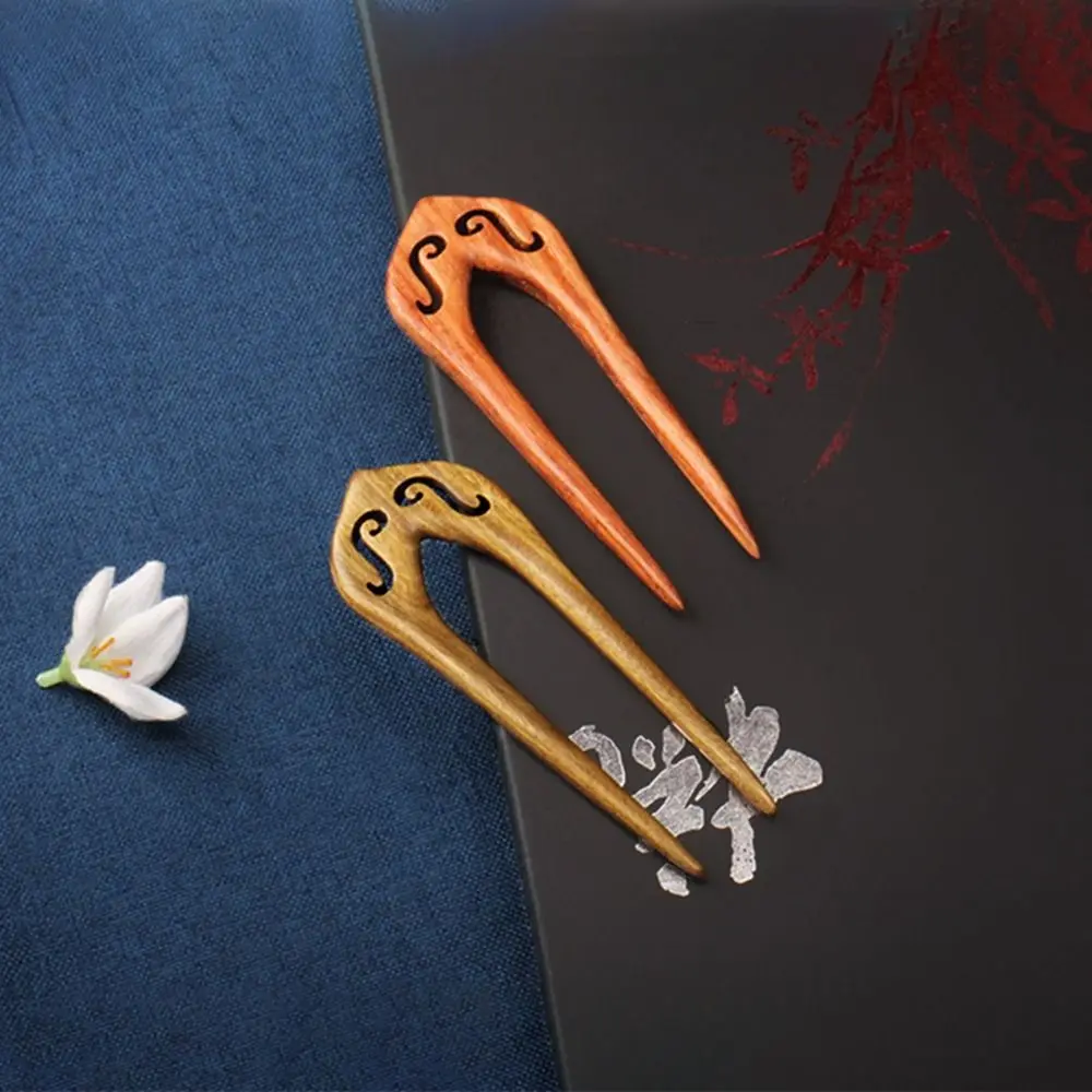 Description Picture 5 of itemGirl Hair Accessories Hair Comb Clip Black Sandalwood U Shape Hairpin Wooden Hairpin Hanfu Hair Sticks Chinese Style Headwear