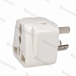 Universal Power Plug Adapter for Australia, New Zealand, China, and Argentina - Dual Function with Grounded Outlet (WHITE)