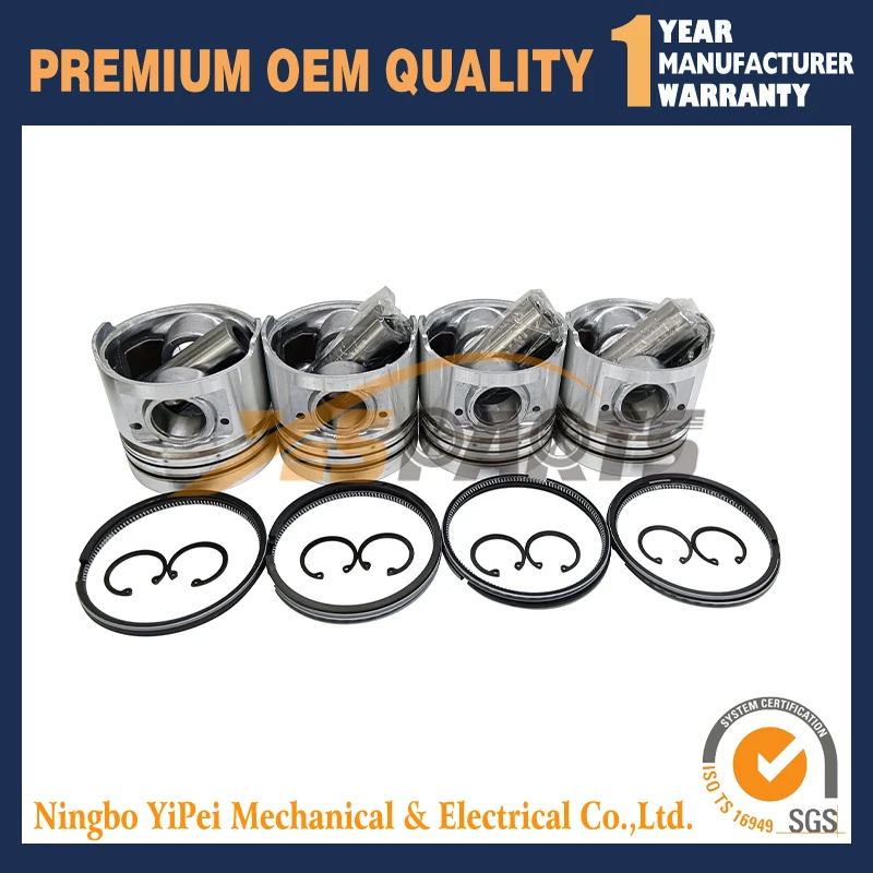 

4 PCS Piston Kit For Caterpillar C3.4 Engine