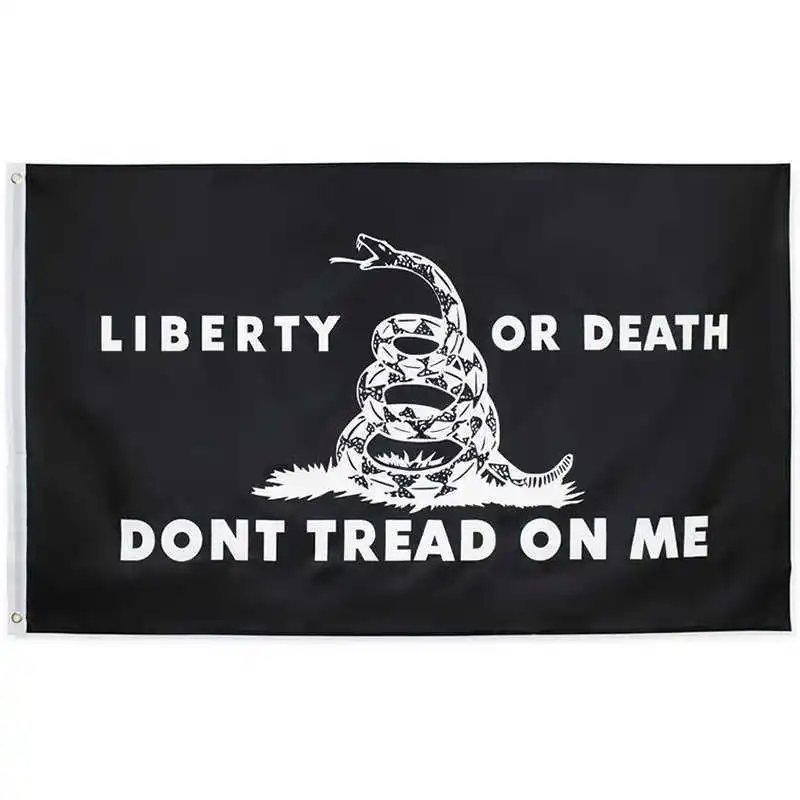 

Gadsden American Flag Dont Tread On Me 3x5 Feet Black Polyester White Liberty Or Death Snake Printed Home Garden Flags Banners