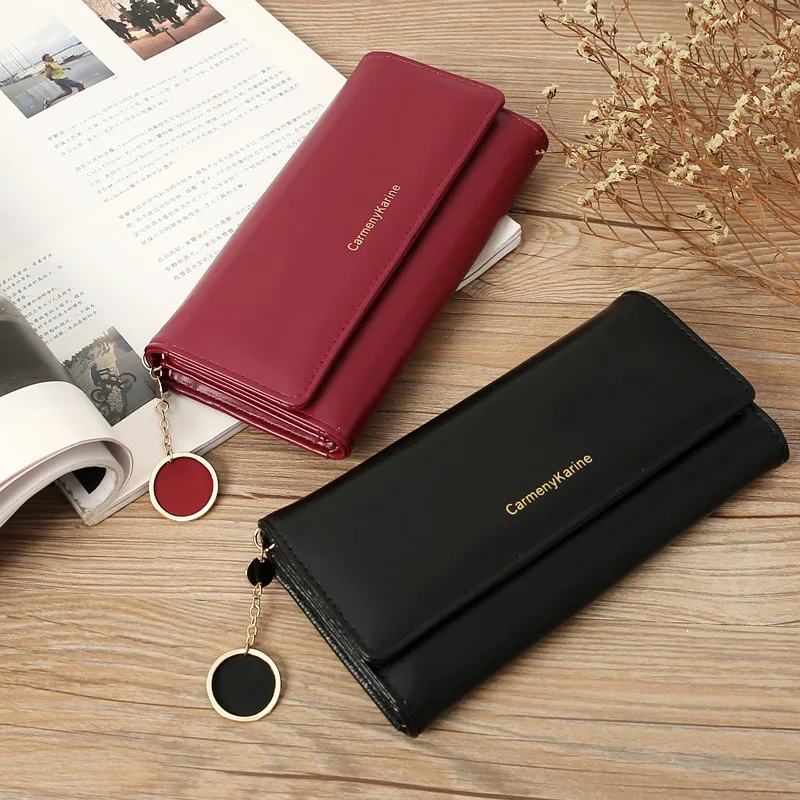 KRHINO Women Wallet, Luxury Wallets Long Card Holders Cow Leather Large  Purse Female Clutches Money Wallets Brand Phone Purses (Color : Wine)