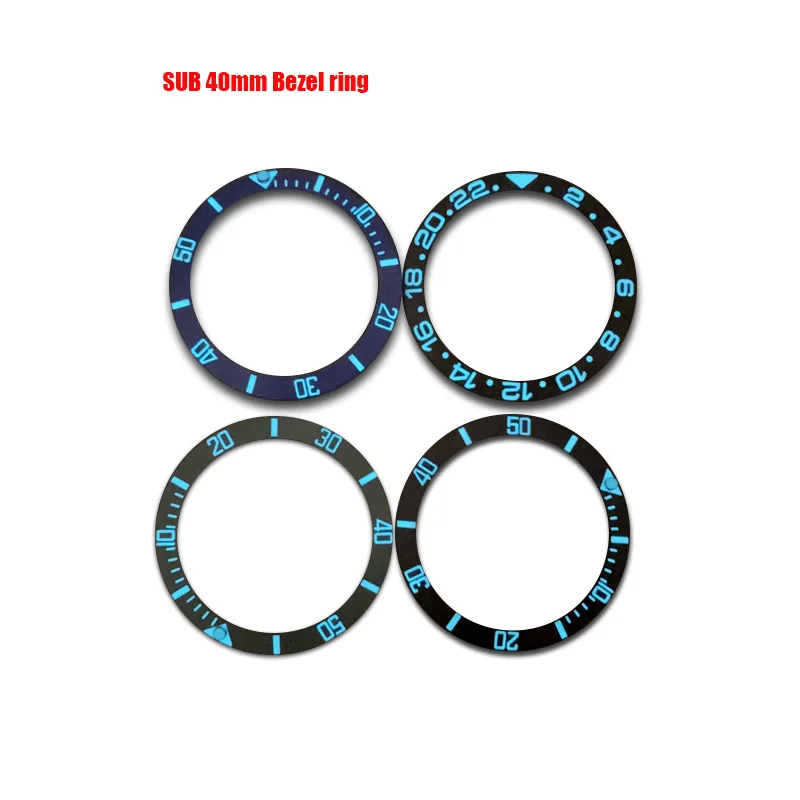 Mod Watch Parts 38mm Ceramic Digital Inclined Bezel Insert Ring Mouth Blue Luminous Fit for RLX GMT SUB Watch