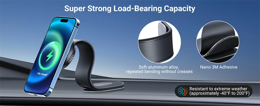 Universal Magnetic Car Phone Holder 15W Wireless Fast Charging Stand Stand Folda