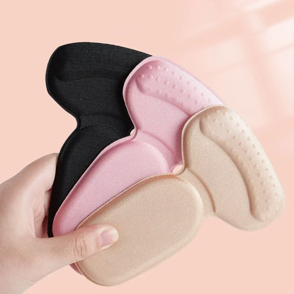 2pcs/1pair-T-shaped sponge knitted stickers, insoles, knitted protection of shoes, high heels, plug-ins, heel pads, ladies.