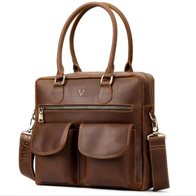 Men Shoulder Bag with Multiple Pockets Stylish and Durable Crossbody Satchel for Business Professionals