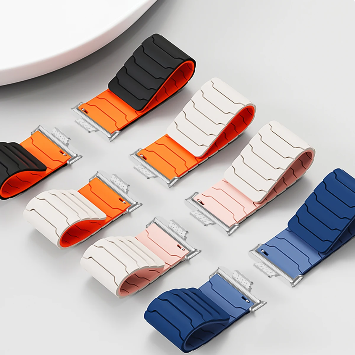 Magnetic Loop Silicone Sport Band Replacement Watch Strap