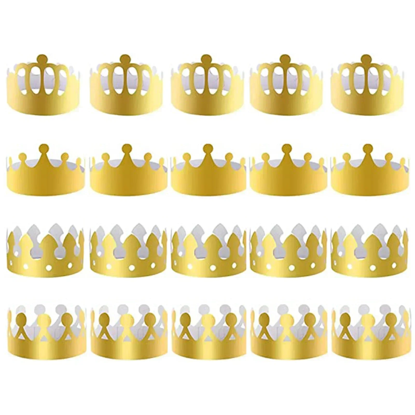 King Crown Party Hats Gold Paper Crowns Kids And Adults 20Pcs For Coronation Celebration party hat,birthday crown
