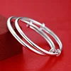 S925sterling silver glossy push-pull Baby Bell lettering solid bracelet baby send full moon full year gift 4