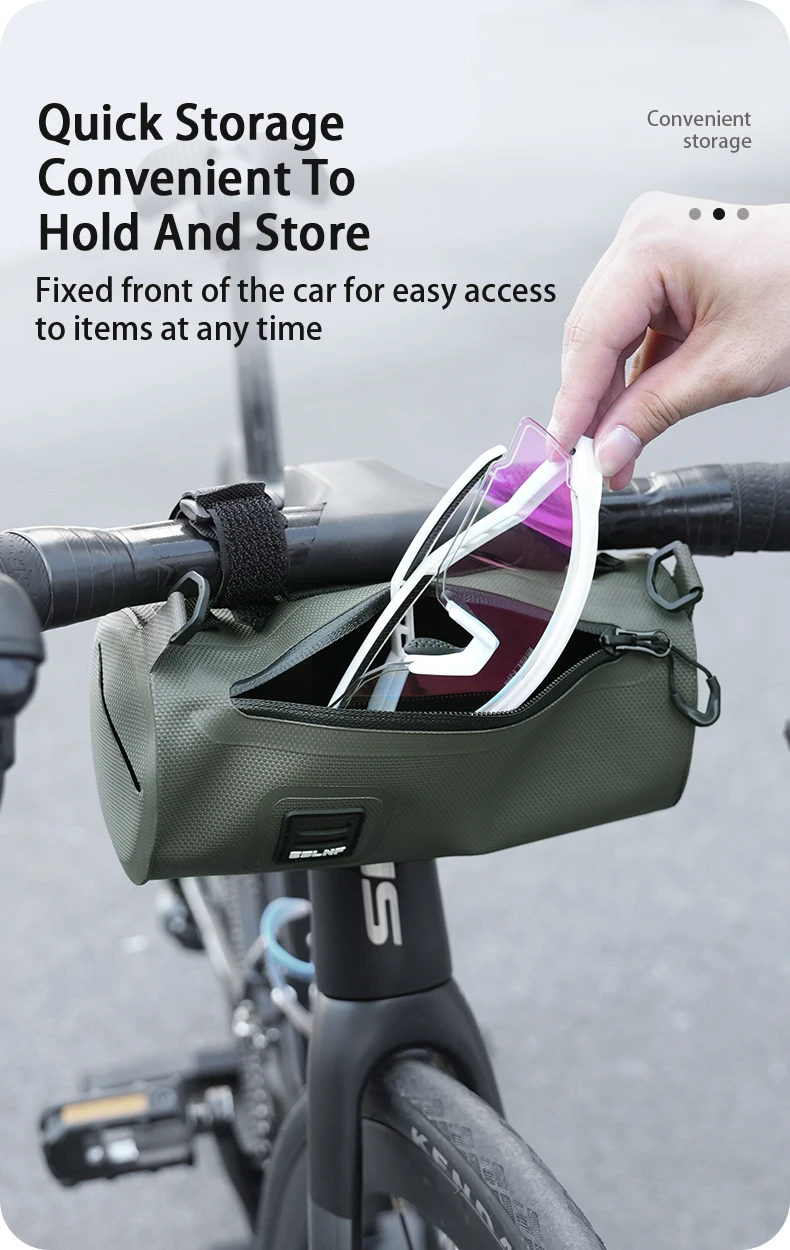 ESLNF Lässige Fahrrad-Lenkertasche, wasserdicht, tragbar, Fahrrad-Lenkertasche vorne – Detail 3