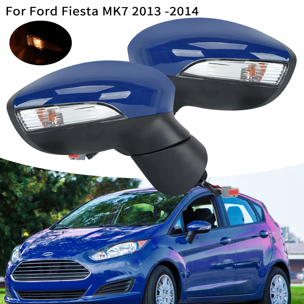 

Боковое зеркало заднего вида для Ford Fiesta MK7 2013 2014 2015 2016, крыло двери с 6 проводами и быстрой подогревом