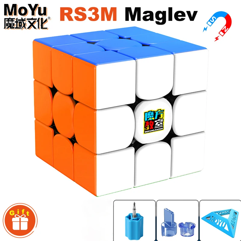 

MoYu RS3M Series Maglev 3x3 Magnetic Magic Cube 3×3 Professional 3x3x3 Speed Puzzle Children's Fidget Toys Magnet Cubo Magico