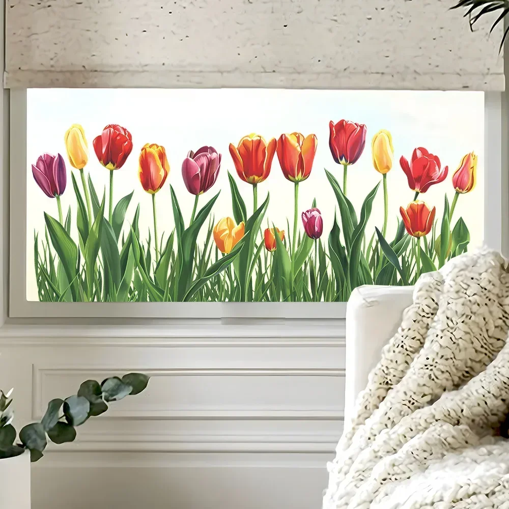 1PCS Fresh Painted Tulip Flower Glass Window Sticker