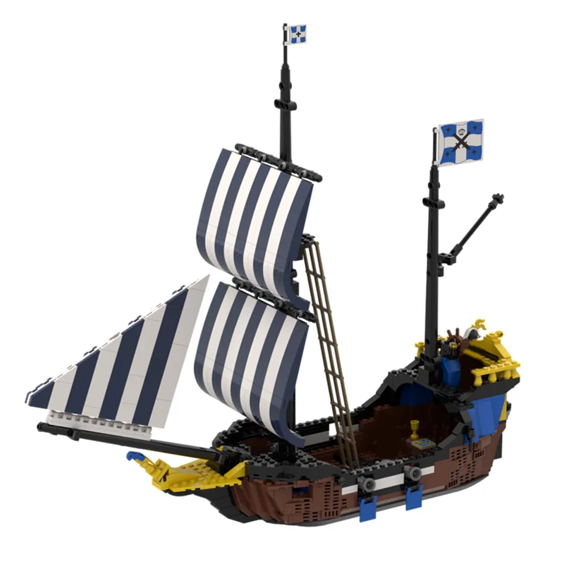 NEW 694PCS medieval Pirate MOC Modular Caribbean Clipper Model DIY