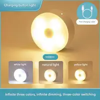 New dormitory night light bedside light learning desk lamp eye protection charging energy-saving button magnetic student light w 6