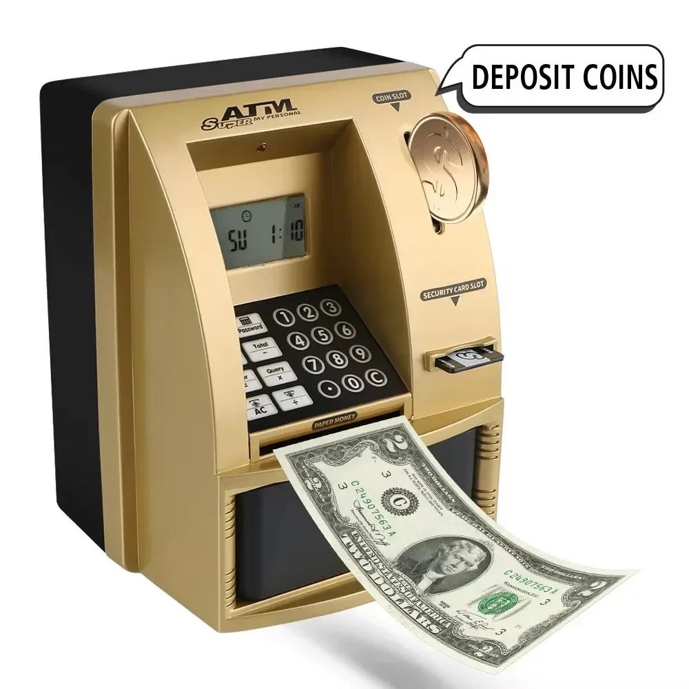 Cash Coins Saving Christmas Gift Password Money Electronic Piggy Automatic Deposit Banknote Bank Safe Box ATM_voghion.com