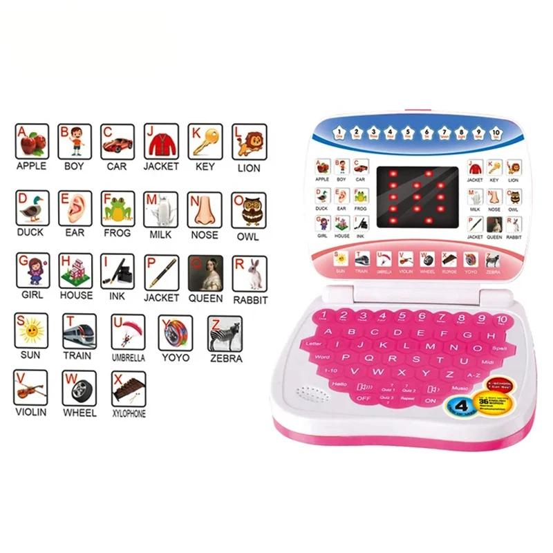 New Mini Simulation Laptop Early Education Machine LED Display Learning Machine Children's Preschool Language Education Toy Gift 5