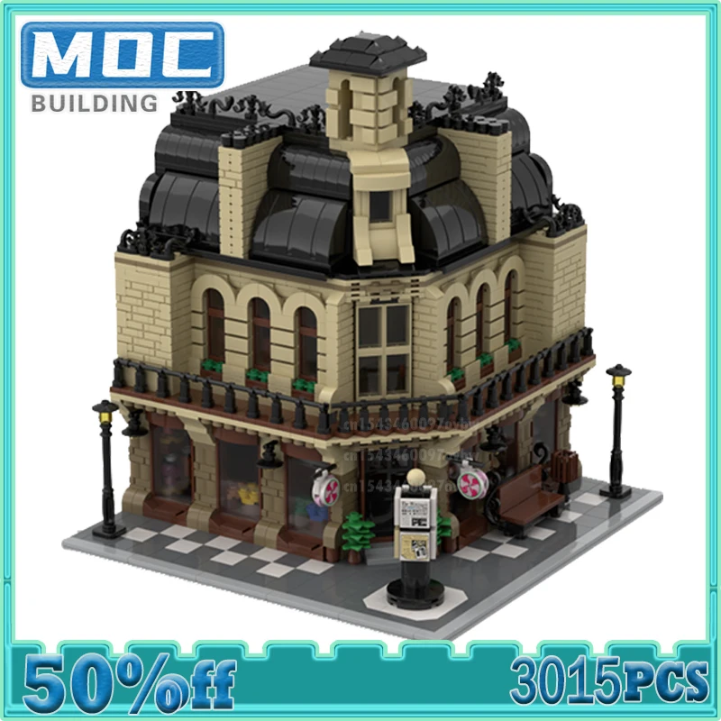 

Moc Building Bricks Modular Old Candy Shop Street View Architecture Model Education Bricks Creative DIY Assembly Toy Child Gift