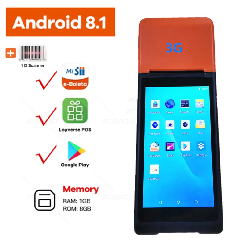 

POS PDA Wireless Bluetooth Android Printer 58mm WIFI Barcode Reader HandPOS Terminal Loyverse POS Printer PDA 3G OTG