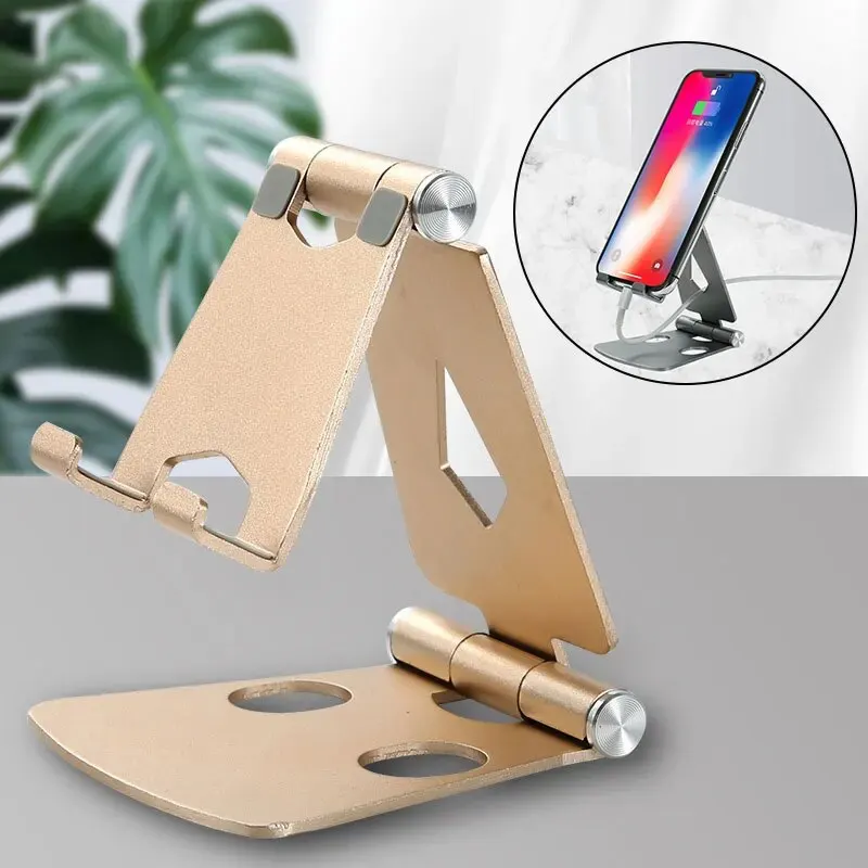 Phone and Tablet Stand Metal Mobile Phone Holder Stand Desktop Aluminum Alloy Tablet Holder for IPhone/IPad/Xiaomi Universal Table Cell Phone Stand