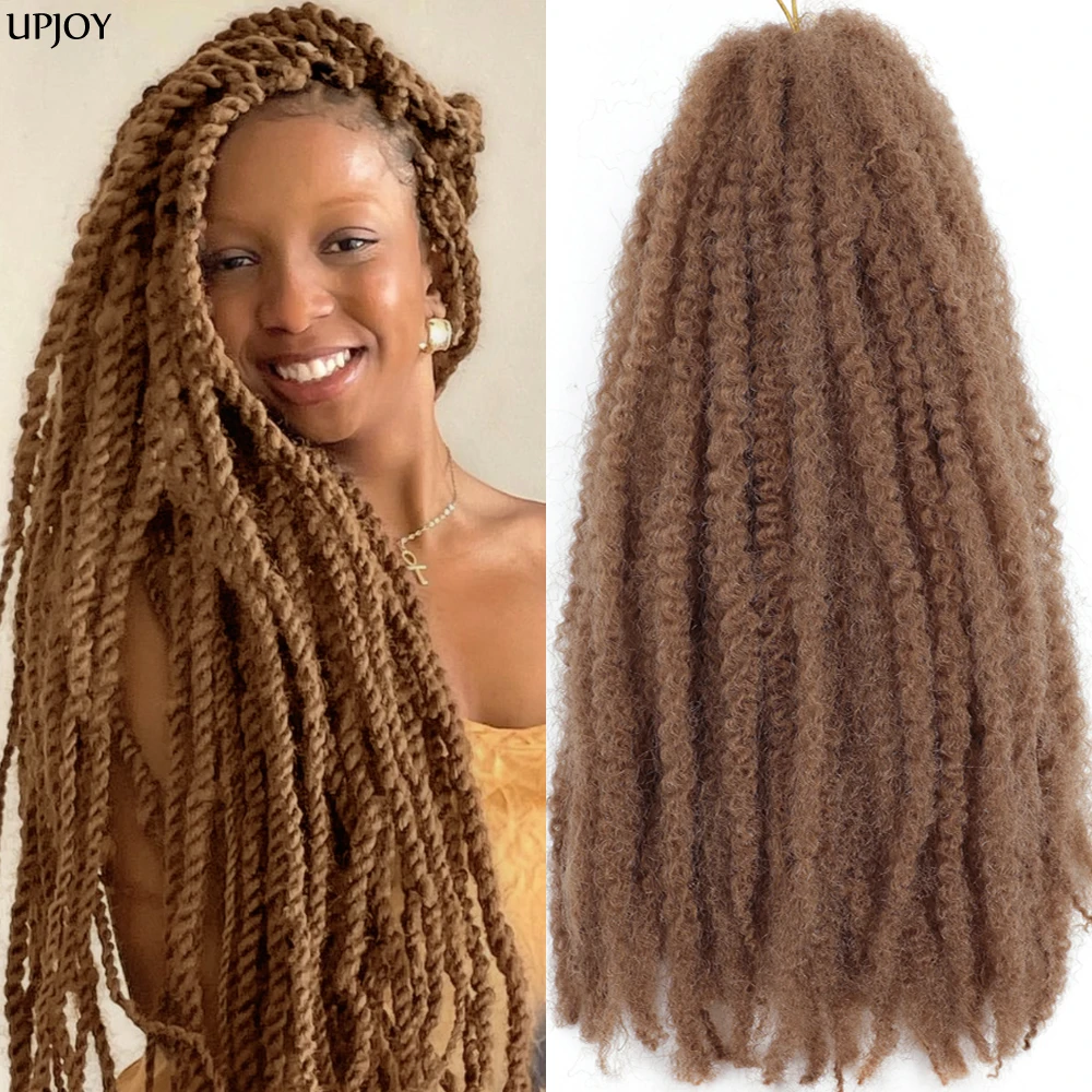 Marley Twists Hair Braiding 18 inch Marley Meche Afro Twist Kinky Crochet Braiding Hair Synthetic Hair Extensions For Women Kids 5