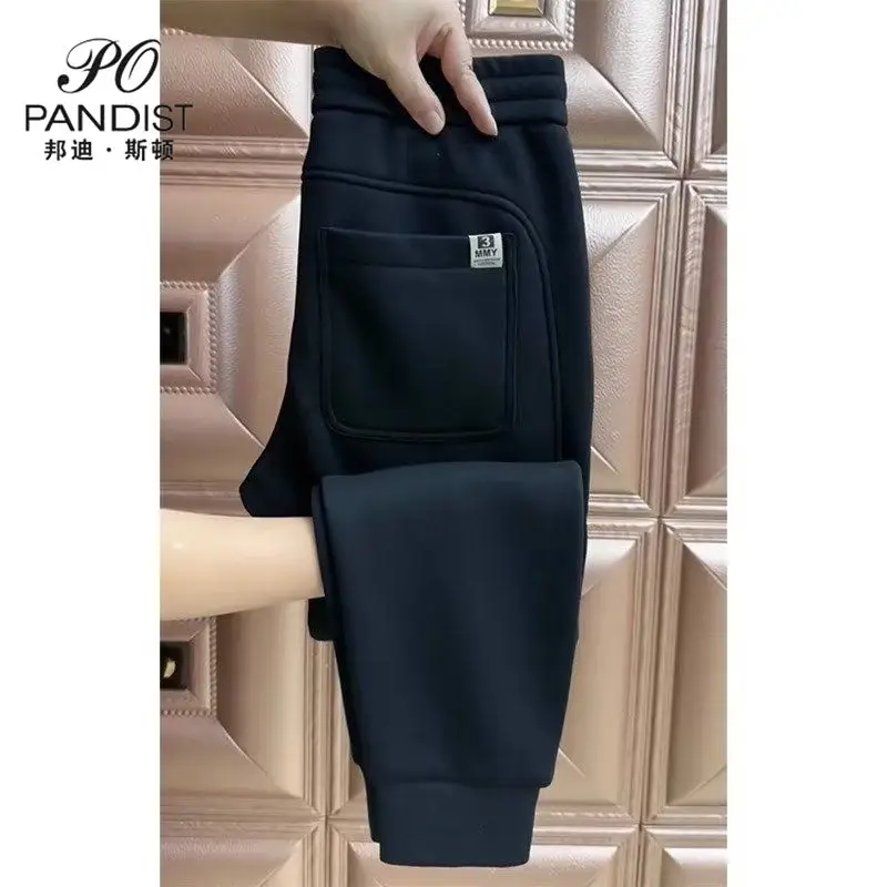 Men's Spring Autumn Casual Pants with Elastic Waist Loose Fit Sports Trousers Popular Fashion Baggy Pants Men Black Harem