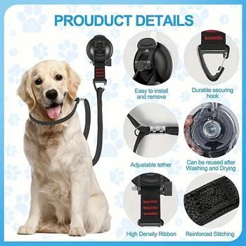 Pet Grooming Suction Cup Restraint Sling Set 2