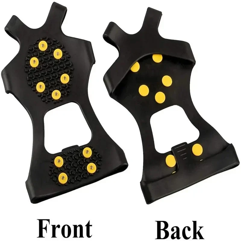 2pcs 10 Steel Studs Crampons Snow Grips Cleats for Ice and Snow Anti-Slip Rubber Traction Cleats Hiking Walking Climbing Jogging climbing crampons