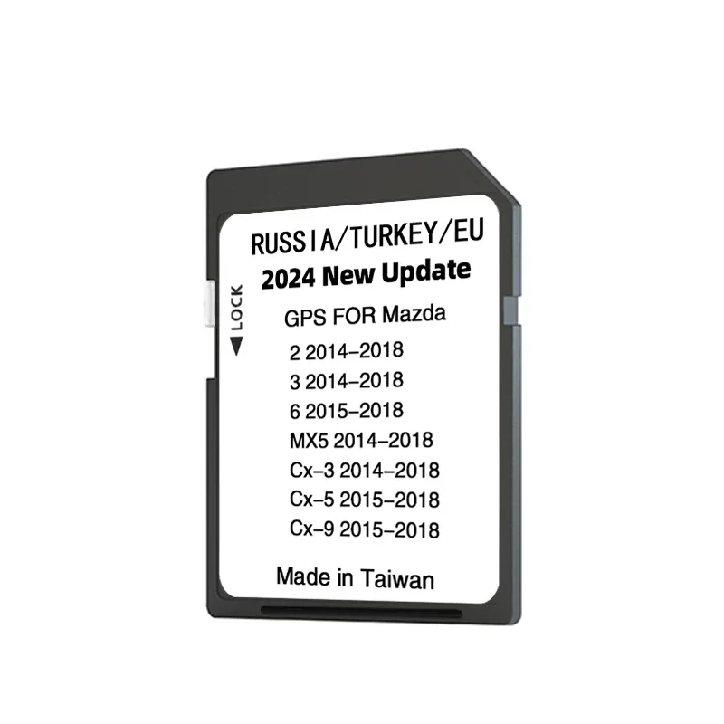 New Version Maps EU Russia Turkey Navigation SD Card for Mazda 2/3/6/CX3/CX5/CX9/MX5 Car Sat Navi 16GB GPS Update Maps Data Memory Card Micro SD Card Flash Card Flash Memory Card Sat Nav Map Update