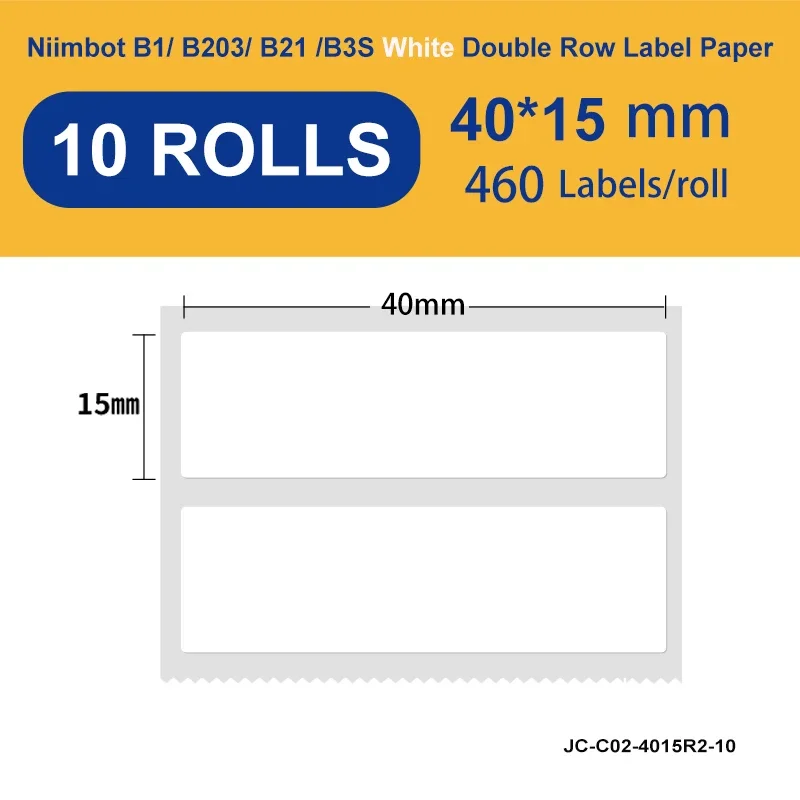 

Original Niimbot 10 Rolls Paper B21 B1 B3S Adhesive Sticker Thermal Label Printer Barcode QR Code Paper Single Double Rows Papel