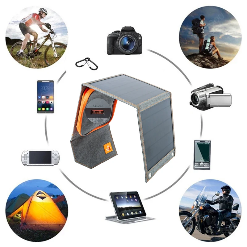 5V 20W 30W 휴대용 접이식 태양 전지 패널 방수 휴대 전화 전원 은행 배터리 충전기 야외 캠핑 관광 낚시