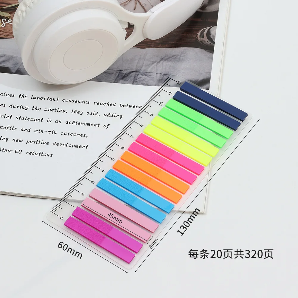 KindFuny 320 Sheets Transparent Sticky Notes Self-Adhesive Annotation Books Bookmarks Memo Pad Index Tabs Stationery 3