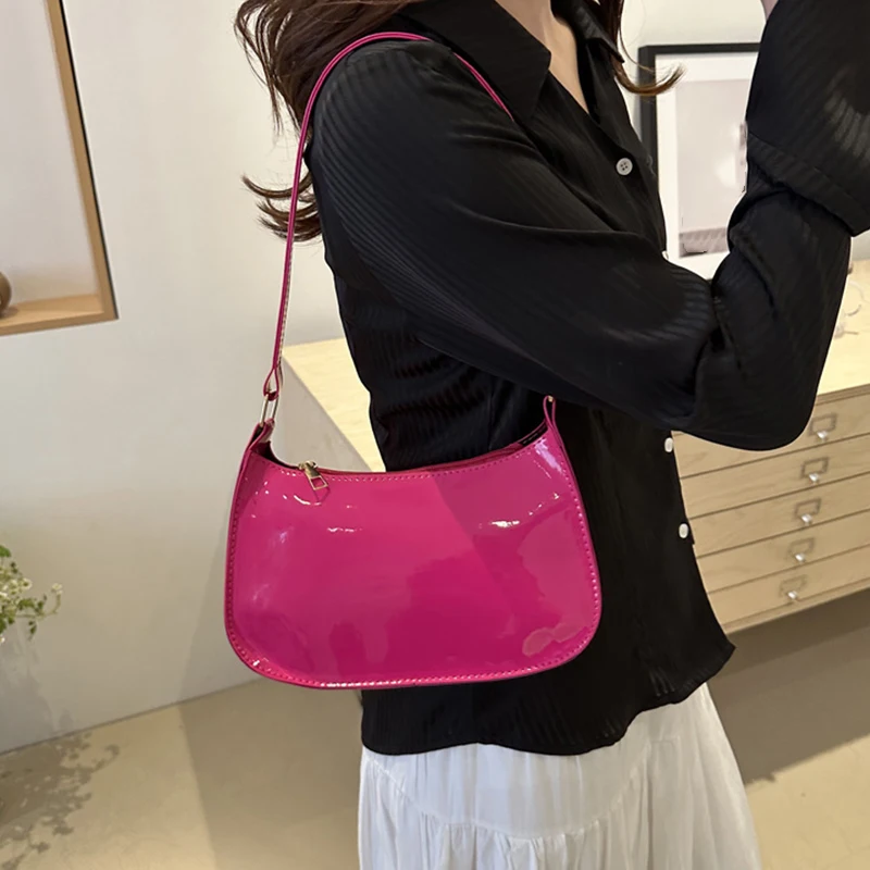 Fashion Women's Handbags Retro Solid Color PU Leather Shoulder Underarm Bag Casual Women Designer Hobos Bag