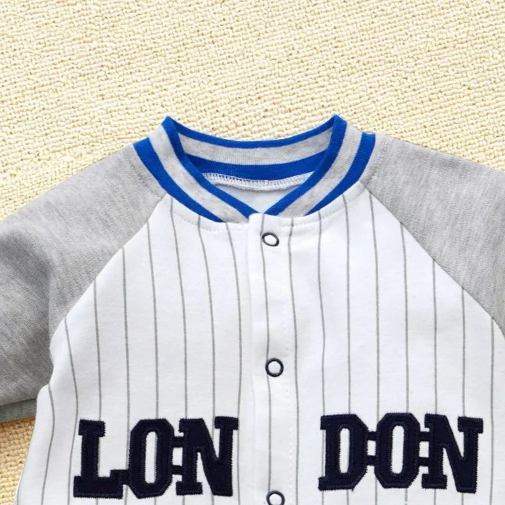 3-12M Long sleeve Baby Rompers comfortable Spring Autumn cotton Baby boy Costume Letter Embroidery jumpsuits