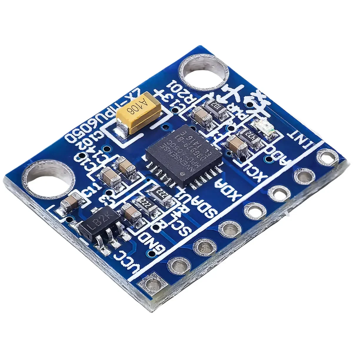 Module GY-521 MPU-6050 montrant les puces et le régulateur de tension pour une utilisation avec Arduino.