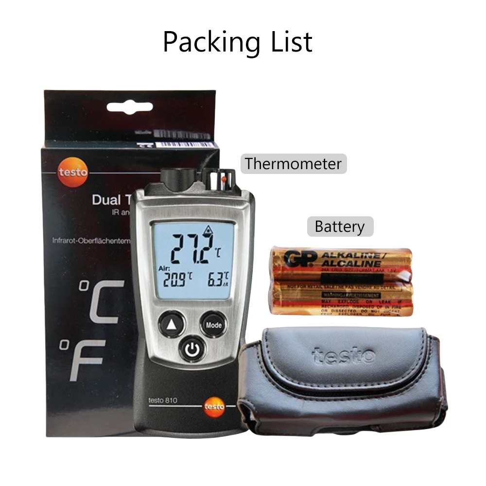 Testo 810 Portable Infrared Thermometer Non-Contact Infrared Thermometer NTC -30