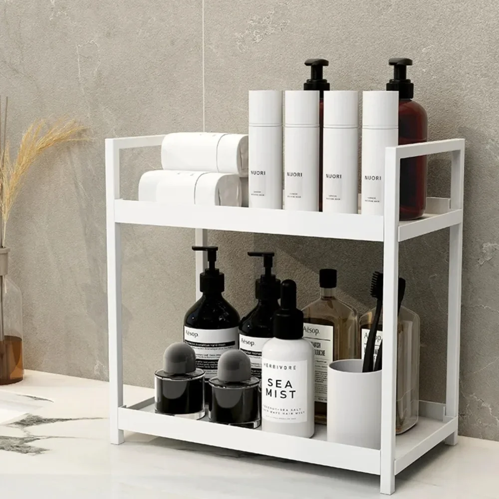 Bathroom Storage Rack Double Layered Cosmetic Storage Shelf Strong Load-bearing make-up Organizer Miscellaneous Organizer Rack