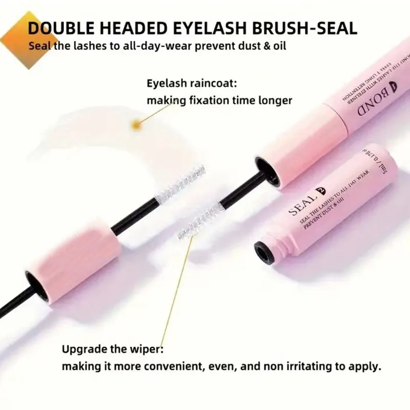 Lash Bond and Seal for Cluster Lash Glue 2in1 Glue Lasting Waterproof Clear Coating Raincoat Strong Tasteless DIY10 ML Glue 5