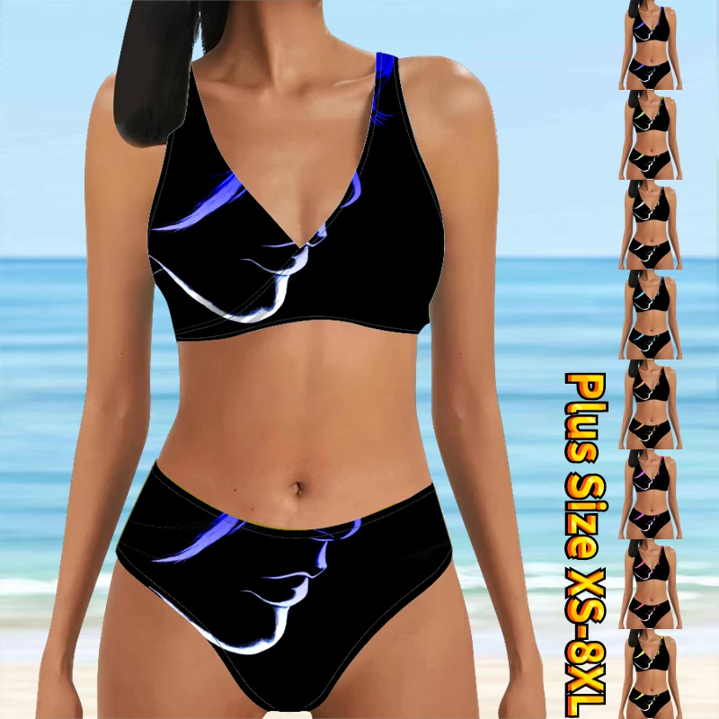

2023 New Women's High Waist Swimsuit New Design Printing Swimsuit Two Piece Set Bikini Set Summer Fashion Comfort Beachwear