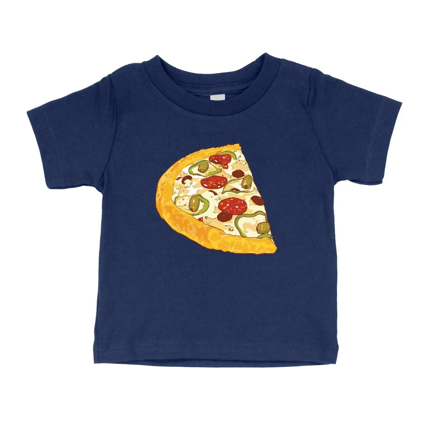 Divertente Pizza Half Kids Youth T-Shirt Graphic Tee Food Foodie Gift Pizza Slice Maniche Lunghe