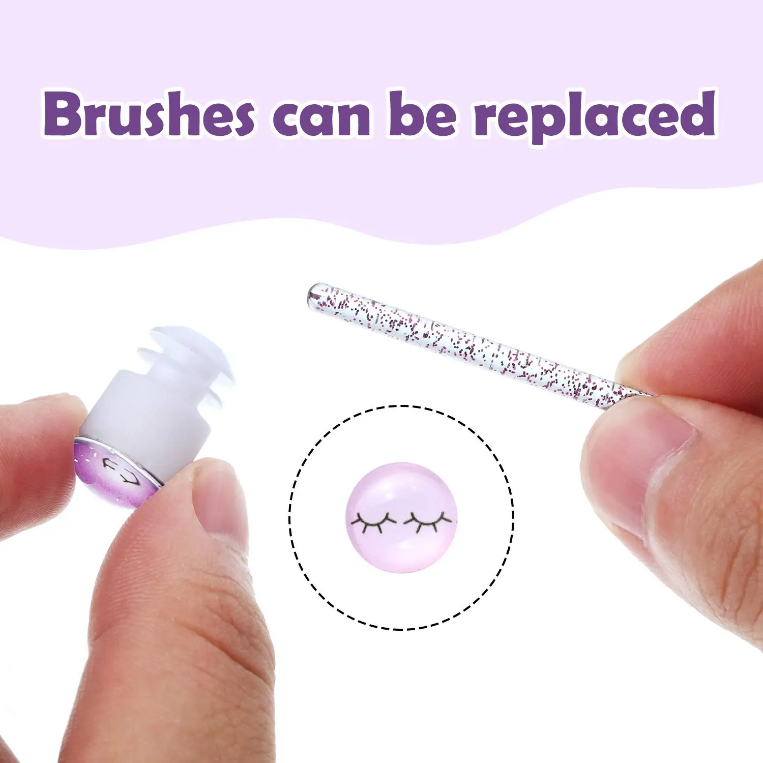 Reusable Eyebrow Brush Tube 50pcs Disposable Eyelash Brush Eyebrow With Eelash Resin Drill Replaceable Makeup Brushes