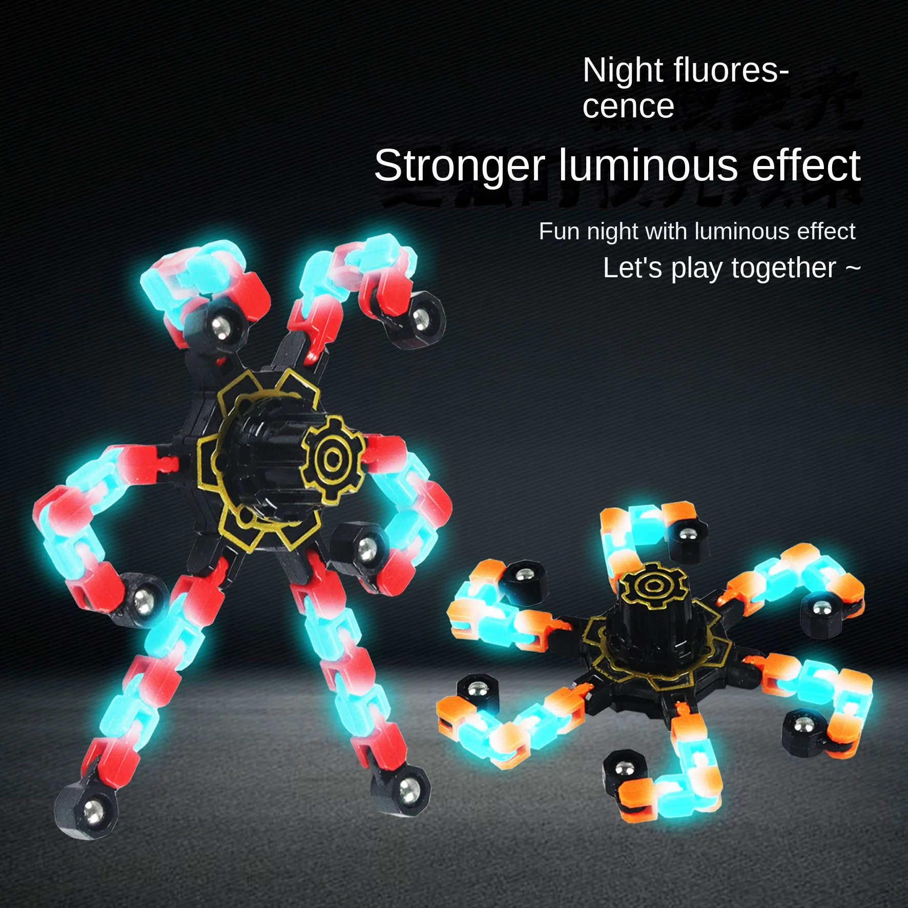 Fluorescent Fidget Spinners Stress Relief Sensory Toys for Boys and Girls Fingertip Gyros for ADHD Autism for Gifts 5