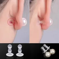 100/10 pièces Embouts de sécurité en caoutchouc silicone souple pour boucles d'oreilles clous, accessoires de fabrication de bijoux DIY, embouts en forme de balle 5