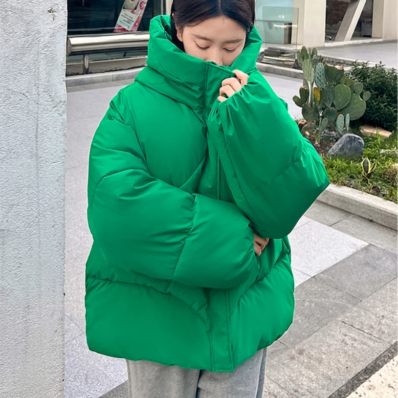 

Women Zipper Cotton-Padded Hooded Puffer Parkas Coats Female Casual Loose 2022 Thicken Warm Autumn Winter Jackets Overcoats K508