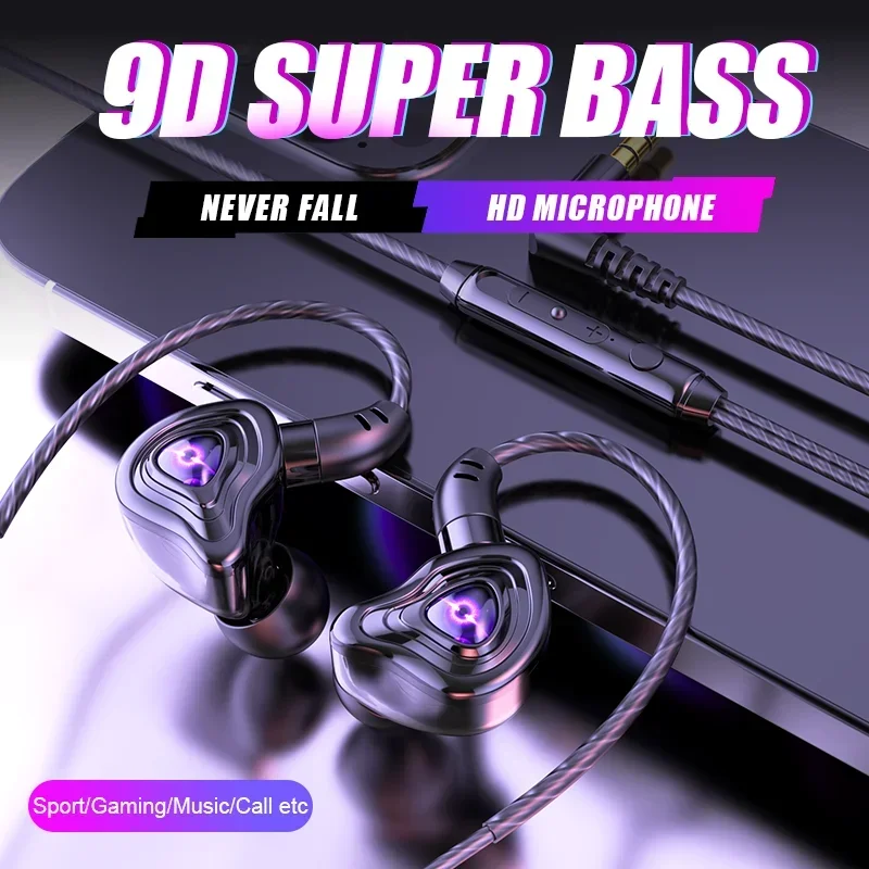 EARDECO 3.5mm Wired Headphones HIFI Bass with Mic Earphone in-Ear Headphone Headset Gamer Handsfree Earbuds for Phone Xiaomi 2
