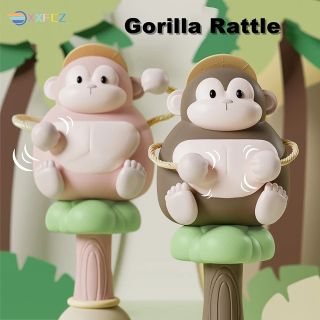 Baby Rattle Toys Gorilla Animal Teether Hand Bells Mobile Infant Stop Weep Tear Rattles Newborn Early Educational Baby Toys 18M 1