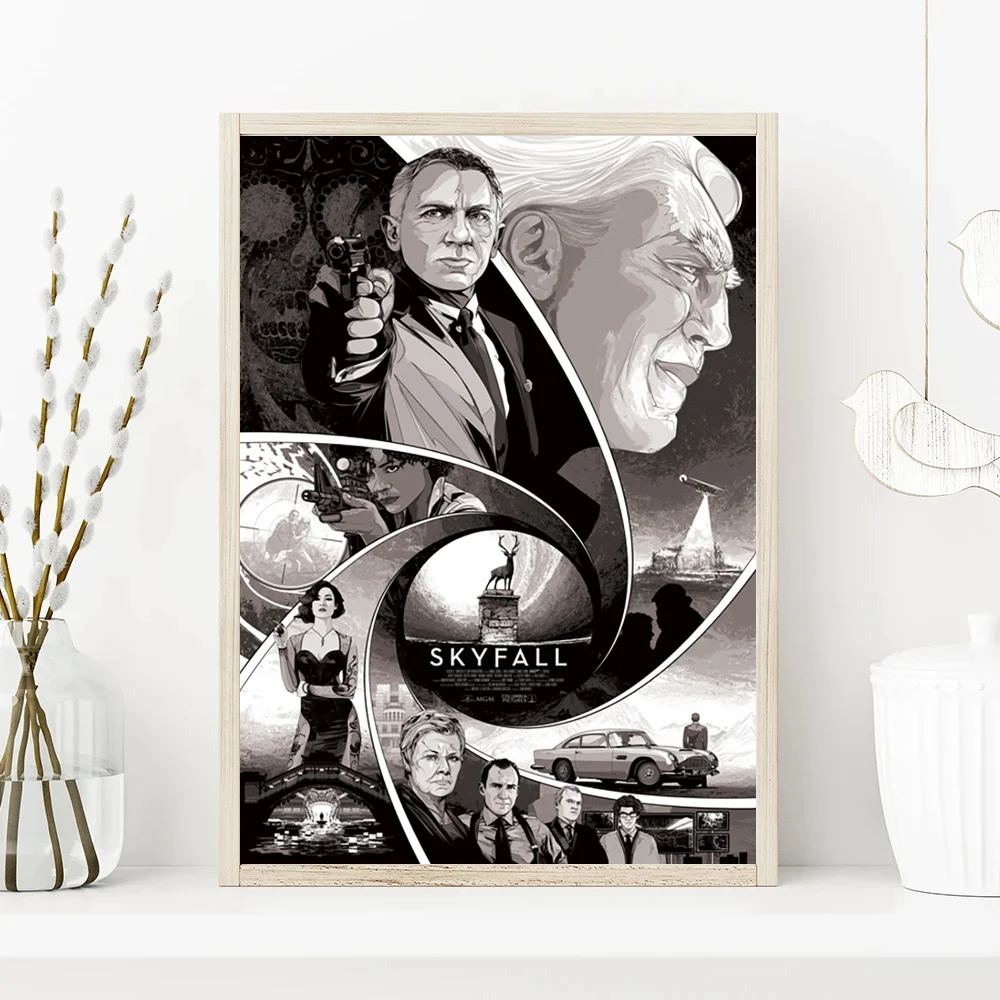Movie J-James B-bonds 007 Self-adhesive Art Poster HD