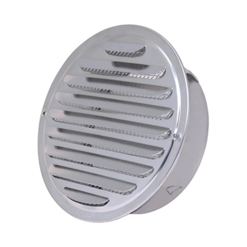 Stainless Steel Exterior Wall Grille Round Ducting Ventilation Grilles 80mm/100mm/120mm/160mm Barb Design Air Vent Hood