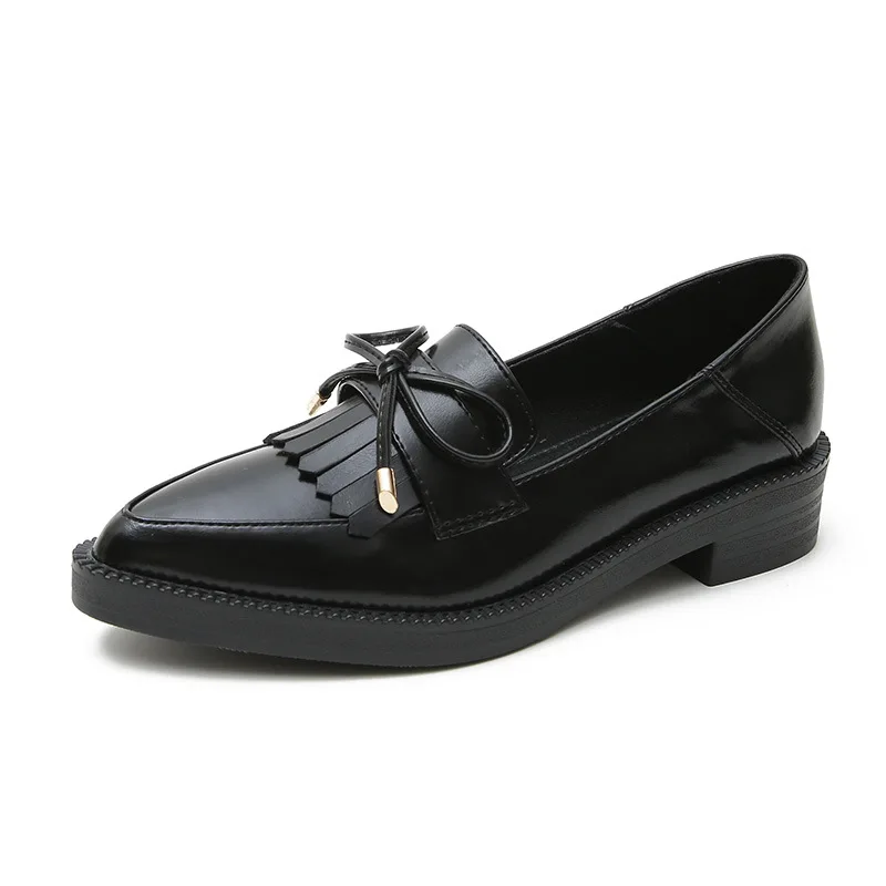Shoes Woman Flats Casual Female Sneakers Oxfords Fringe Clogs Platform Pointed Toe Loafers With Fur Dress Leather Winter Tassel 5