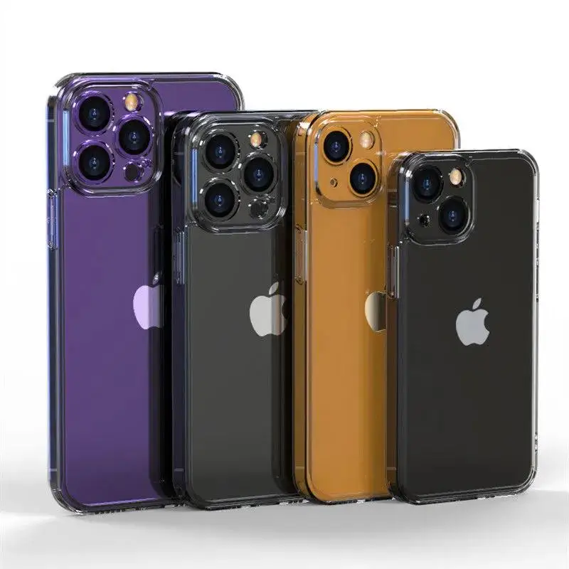 Durable Transparent Shockproof Tempered Glass Phone Case with Clear Hard Bumper