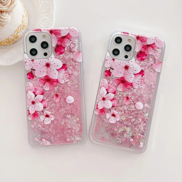 For Apple IPHONE 13 Mini Phone Case Liquid Glitter cover Protective Pink